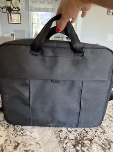 15” DELL Black Nylon Laptop Briefcase Bag with Computer Case Compartment - Photo 1/12