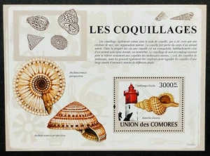 COMORO ISLANDS SEASHELLS AND LIGHTHOUSES STAMPS S/S MNH 2009 LIGHTHOUSE MARINE - Picture 1 of 1