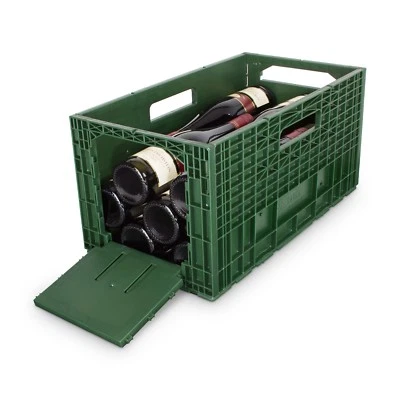 Das flexible Weinregal - Weinbox Weinkiste Weinregal Klappbox stapelbar, grün - Bild 1 von 4