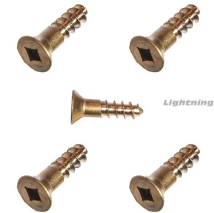 #10 x 3-1/2" Silicon Bronze Wood Screws, Flat Head, Square Drive Qty 25 - Picture 1 of 1