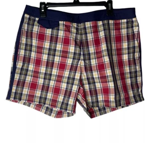 Neuf sans étiquette ! Short de bain homme J Crew taille 36 bleu rouge à carreaux 6,5" entrejambe onglet - Photo 1 sur 10