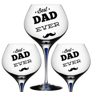 3 adesivi decalcomania festa del papà miglior papà di sempre per bicchiere da vino fai da te confezione regalo - Foto 1 di 2