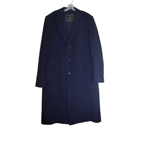 Abrigo largo Brookstreet Brothers negro para hombre 100 % cachemir 46" pecho - Imagen 1 de 4