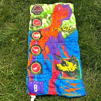 Vintage Jurassic Park The Lost World Kids Multicolor Printed Sleeping Bag 30x57" - Image 1 of 4