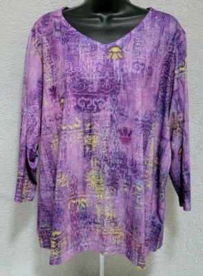 Breckenridge женская рубашка блузка размер 2 X фиолетовый зеленый синий - Изображение 1 из 4