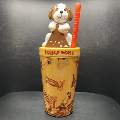 Toblerone 2014 Plastic Travel Mug with Straw with 3D Dog Decoration - Image 1 of 4