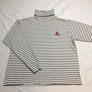 OG Vintage 90er Jahre Polo Ralph Lauren weiß gestreift CP93 Rollkragenpullover Herren klein 93 - Bild 1 von 9