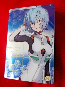 BANDAI EVANGELION REI FOIL HOLO COLOR PLASTIC TRADING CARD C-02 ANIME UK 🚚 - Picture 1 of 4
