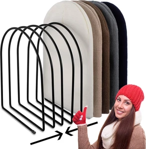 1 Pack Cap Rack for Beanie Hats, Foldable Hat Organizer Holder for 10 Caps, Meta - Picture 1 of 6