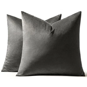 Pack of 2 Velvet Pillow Covers Decorative Square Pillowcase Soft Solid Cushio... - Picture 1 of 6