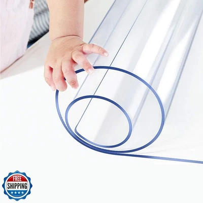 18X24 Inch Square Eco Clear Plastic Table Protector Thick Wipeable PVC Tablec - Image 1 of 4