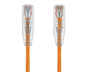 Slim Cat6 UTP Snagless Patch Cable, Orange - 0.5/1/2/3/5/6/7/10/14/15/20/25 ft - Picture 1 of 1