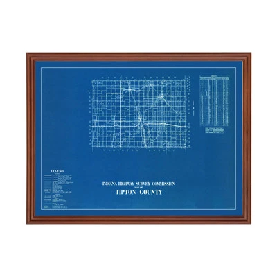 Mapa antiguo del condado de Tipton, en 1936 - arte vintage de Indiana Foto 1 de 4