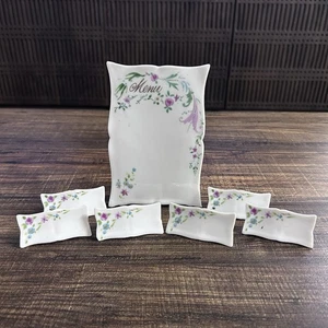 Vintage 1981 Lillian Vernon Porzellan Menü & 6 Tischkarten Floral Japan - Bild 1 von 4