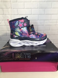 Skechers Heart Lights Light Up Sneaker Kids Lavender Girls Size 4 New Shoes Star - Picture 1 of 11