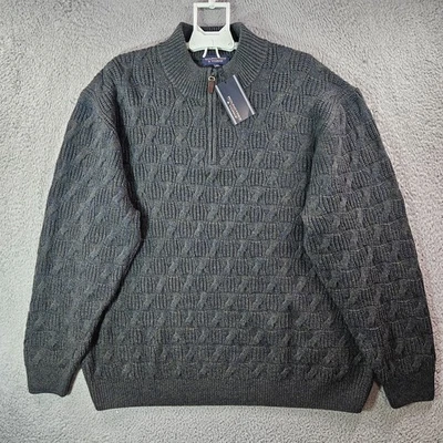 $79 NUEVO Suéter Tejido con Cable Roundtree & Yorke Hombres 3XB 1/4 Cremallera Mezcla de Lana Foto 1 de 4