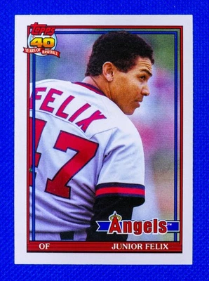 Junior Felix #40T (1991 Topps Traded) Baseball Card, California Angels - Image 1 of 2