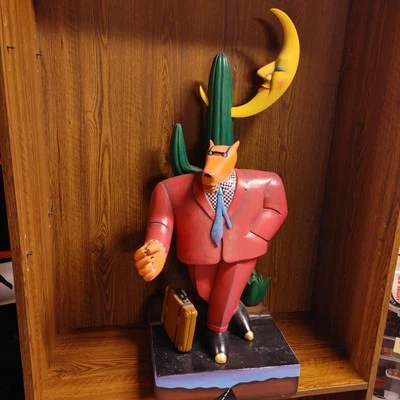 Enorme escultura de madera 31" vintage 1990 Markus Pierson ON THE ROAD TO HER OWP XXX Foto 1 de 4