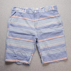 Free Planet Shorts Mens 36 Striped Cotton Pastels Light Blue White Pink Beach - Picture 1 of 12