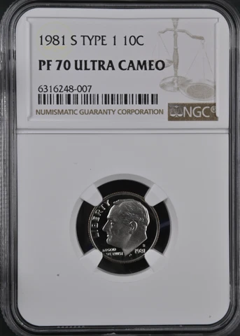 1981 S Type 1 Proof Roosevelt Dime NGC PF70 Ultra Cameo Cover