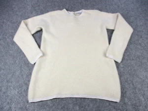 VINTAGE Valerie Stevens Sweater Small White Lambswool Angora Rabbit Sweatshirt - Picture 1 of 9