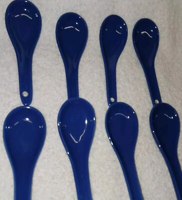 Colheres de sopa de porcelana. Azul cobalto 5,5. Conjunto de 8 Nordstrom. Novo   - Imagem 1 de 4