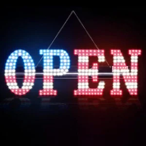 30"X10"Large LED Open Signs for Business Remote Super Bright Unique Design Open - Picture 1 of 24
