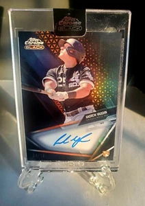 ANDREW VAUGHN 2021 Topps Chrome Black CBA-AV ROOKIE REFRACTOR AUTO Encased 14/25 - Picture 1 of 2