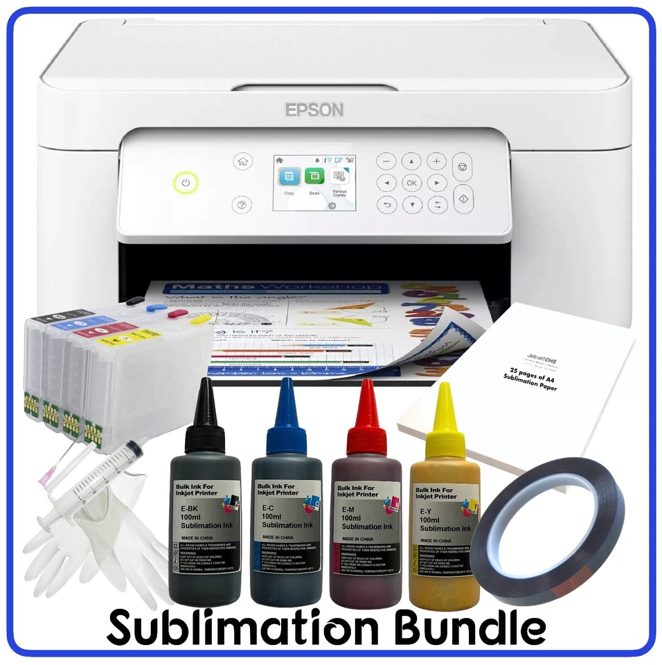 Sublimation Bundle: Epson XP-4205 All-in-1 + non-oem Ink, ARC Cartridges & Paper - Image 1 of 4