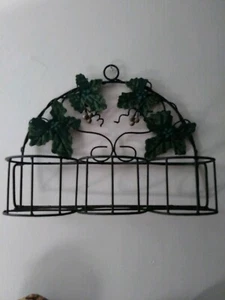 Serene Succulent Planter with Black Wire Hanger, 3 pot, Live Plant, Wine Rack - Picture 1 of 8