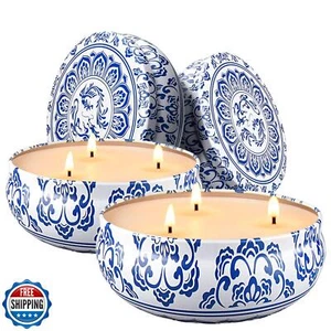 Geelywax 4 x 13.5 Ounce Large Citronella Candles Outdoor and Indoor, 3-Wick S - Picture 1 of 5