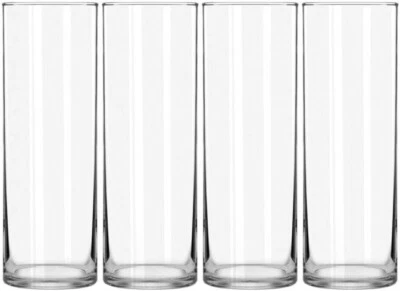 Decorative Cylinder Vase Glass Clear Libbey / Threshold 9.5" x 3.3" - 4 Pack