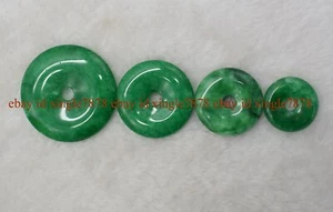 Natural 25/30/35mm Imperial Dark Green Jade Circle Donut Colgante Amuleto de la suerte - Imagen 1 de 13