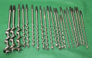 Lote de 22 piezas Vintage Irwin tamaños surtidos Brocas para trabajar la madera USA Inv # MW35 - Imagen 1 de 8