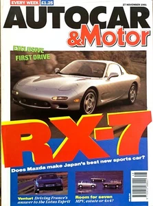 AUTOCAR MAGAZINE 27-NOV-91 - MVS Venturi 260, Mazda RX-7, Renault 21 Savanna GTX - Picture 1 of 6
