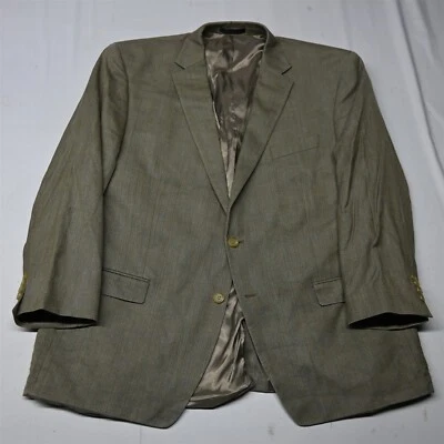 Blazer masculino Lauren Ralph Lauren 50R marrom espinha de peixe lã de seda terno jaqueta casaco - Imagem 1 de 4
