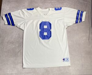 Dallas Cowboys Troy Aikman Champion Jersey Men's 48 White Away Vintage Football