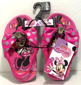 Brandneu mit Etikett Mädchen 5-6 Minnie Mouse elastische Rückseite Flip-Flop Sandale Schuhe - Bild 1 von 5