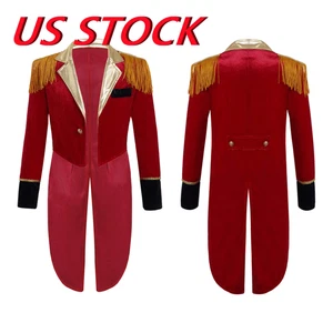 AU Kids Circus Ringmaster Costume Tailcoat Fancy Dress Gentleman Jacket Dress-up - Picture 1 of 25