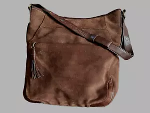 Mercedes Benz Rare Classic Brown Suede Leather Satchel Hand/Shoulder Bag - Picture 1 of 12