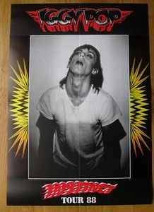 IGGY POP affiche poster ancienne vintage 85x60 cm instinct tour '88 - Imagen 1 de 1