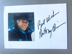 ANTHONY QUINN (†2001) signed ORIGINAL Briefkarte 10x15 Autogramm - Bild 1 von 1