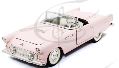 ROAD SIGNATURE Ford Thunderbird 1955 1:18 Die Cast Metal Car Light Pink - Image 1 of 4