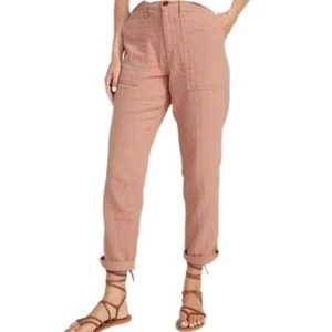 NWT Old Navy High-Waisted Slouchy Cropped Tapered Workwear Pants Coastal 8 TALL - Picture 1 of 9