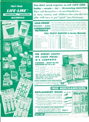 Life-Like Trains & Landscaping / Decorating materials 1967-1968 4 pgs catalog - Image 1 of 2