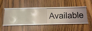 Available In Use Conference Room Sign Plate Holder Sign, Size: 2" x 10" Silver - Picture 1 of 4