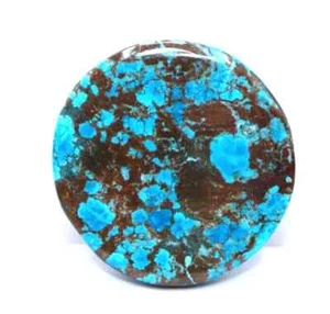 Coupe Ronde Naturelle Turquoise 95 CT Beau Bleu Certifié Ample Gemme + Cadeau - Picture 1 of 7