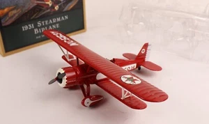 Wings Of Texaco 1931 Stearman Biplano ERTL #3 Diecast Aereo Coin Bank Mint - Foto 1 di 14