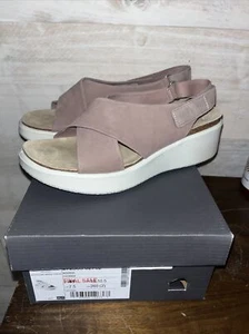ECCO Womens Flowt Wedge Cork Leather Sandal - Woodrose - Size US 10 - Picture 1 of 7