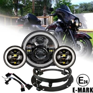 For 06-13 CVO Ultra Classic Electra Glide FLHTCUSE 7"LED Headlight 4.5" Fog Lamp - Picture 1 of 13